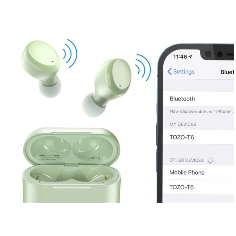 TOZO T6 Verde - Auscultadores Bluetooth - Item4