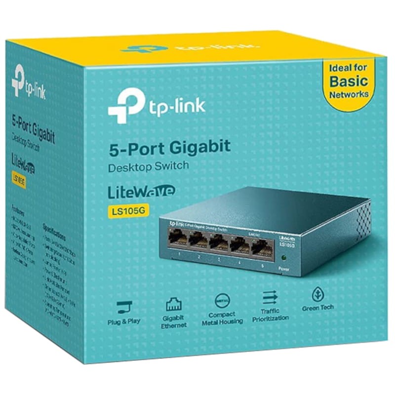 TP-Link LS105G Switch Sobremesa 5-Puertos 10/100/1000Mbps Azul - Ítem3