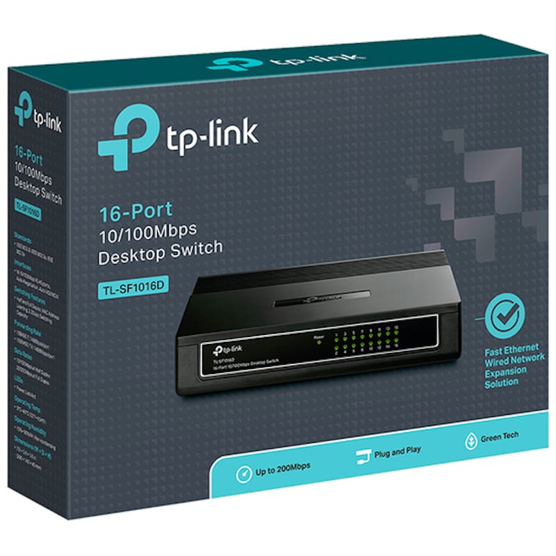 TP-LINK TL-SF1016D 16-Port 10/100Mbps Desktop Switch - Ítem3