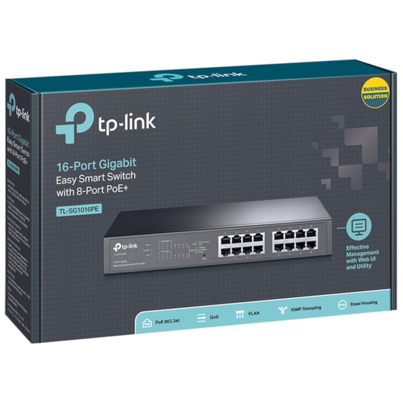 TP-Link TL-SG1016PE 16 Puertos Gigabit 8 Puertos PoE+ Negro - Switch - Ítem3