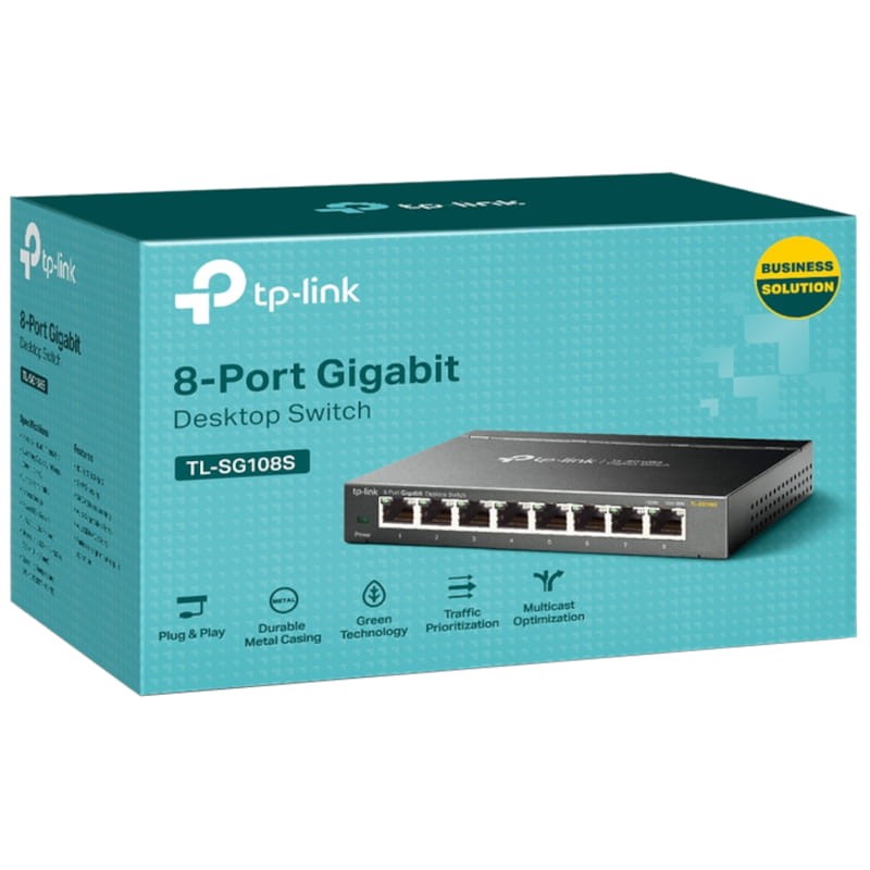 TP-Link TL-SG108S Switch Gigabit Ethernet 8 ports 10/100/1000 Mbps Noir - Ítem2