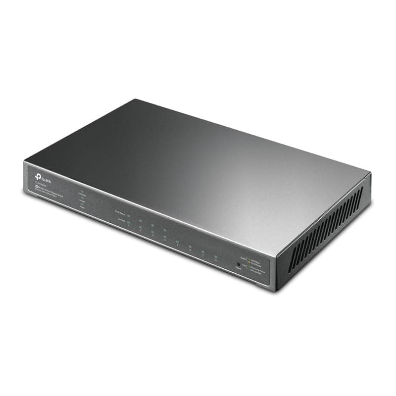 TP-Link TL-SG2008 Switch Smart JetStream Gigabit de 8 Puertos con 4 Puertos PoE+ Negro vista superior