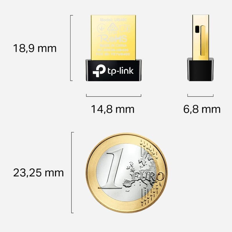 Adaptador Nano USB Bluetooth 4.0 TP-Link UB400 - Dimensões