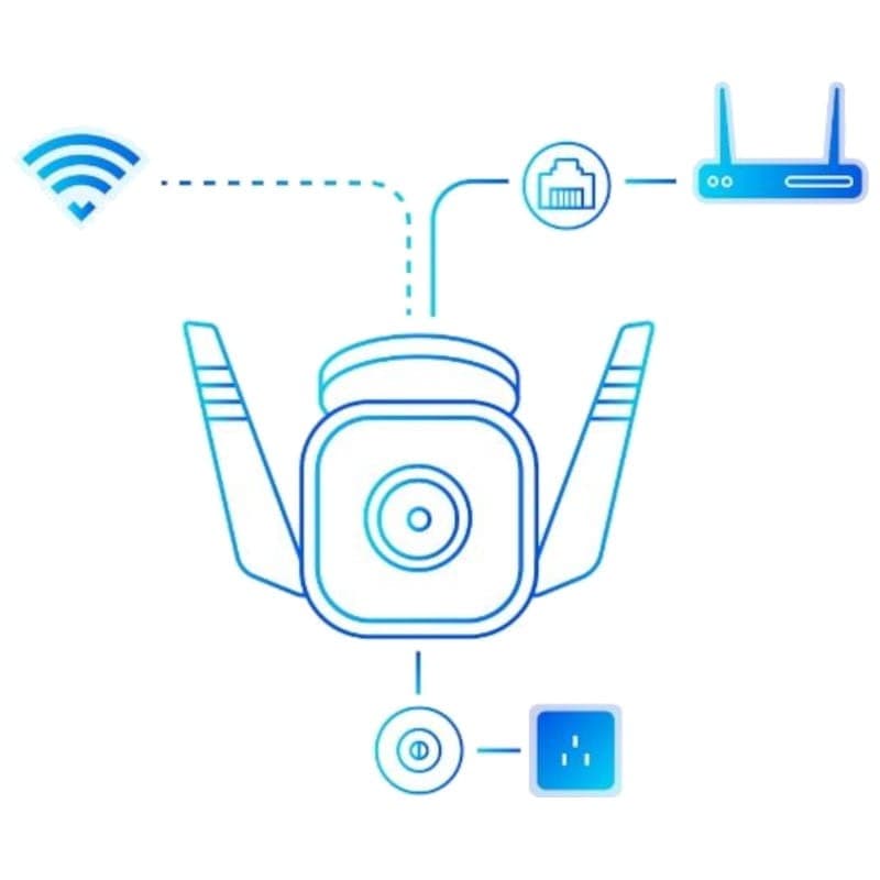 TP-Link TC65 2K Externo WiFi Alarme Branco  - Câmera de Segurança IP - Conexão