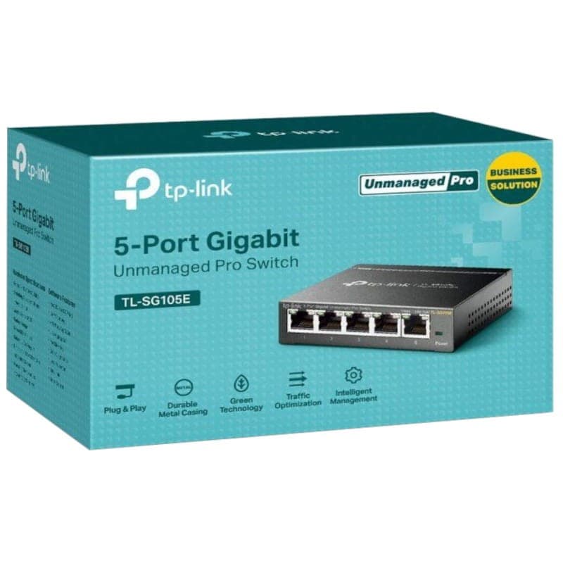 TP-LINK TL-SG105E Switch Easy Smart de 5 puertos Gigabit - Caja