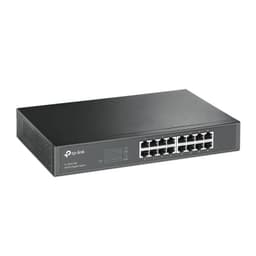 TP-Link TL-SG1016D Gigabit Switch à 16 ports RJ45, boîtier métallique noir, voyants LED en façade, format bureau ou rack, ventilation latérale