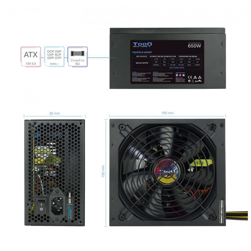 TooQ TQAPOLO-650SP 650W Noir - Alimentation - Ítem2