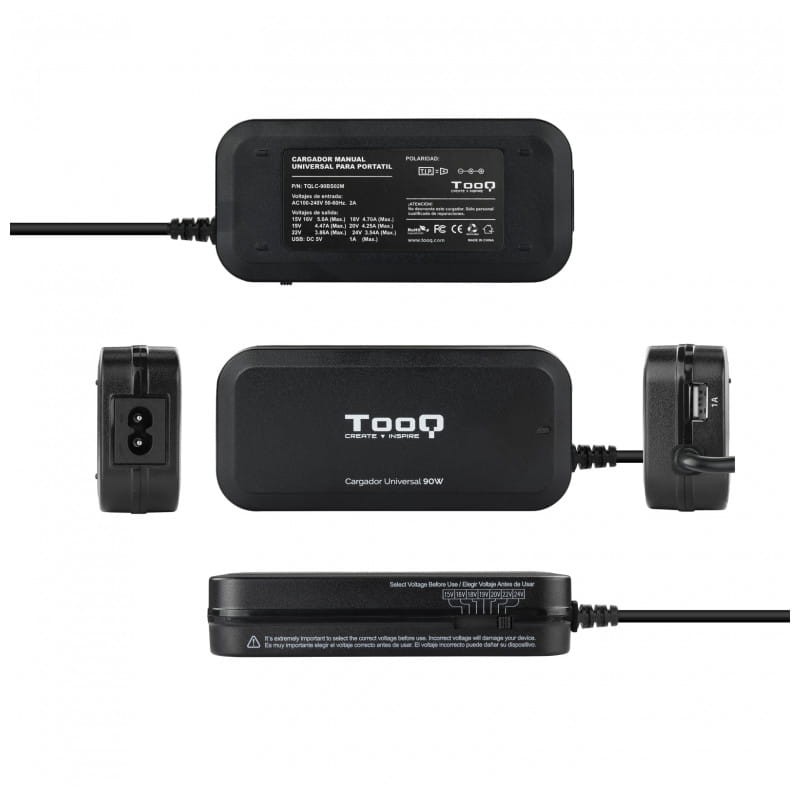TooQ TQLC-90BS02M 90W USB 2.0 Noir - Chargeur universel - Ítem1