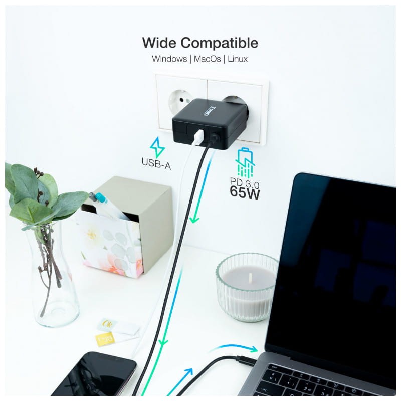 TooQ TQLC-USBC65PD 65W USB Noir - Chargeur portable - Ítem2