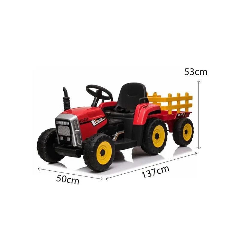 Tracteur Ceres avec remorque Rouge - Voiture électrique pour enfants - Ítem5