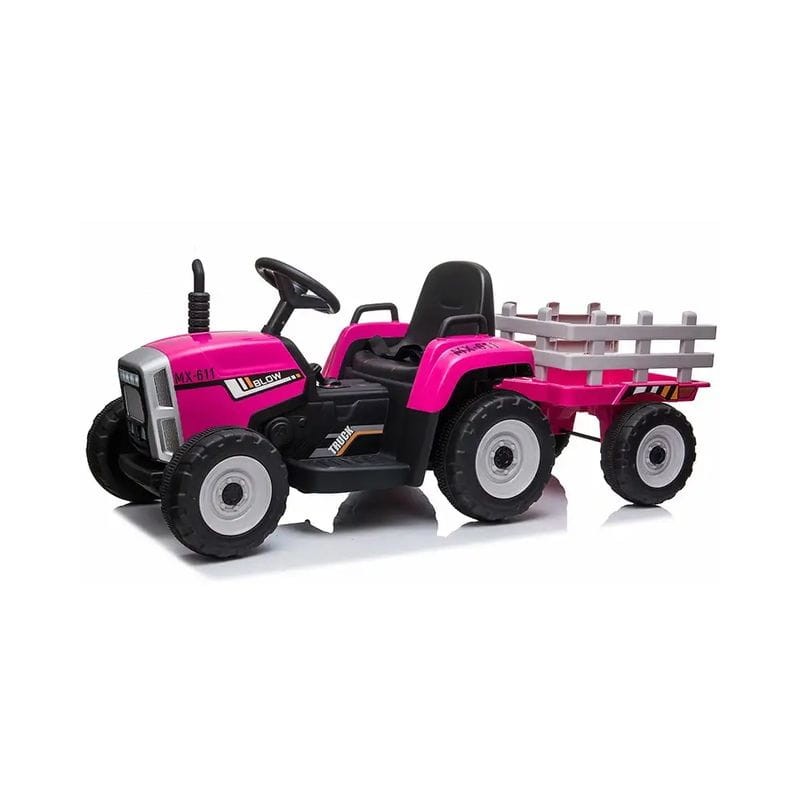 Trator Ceres com Reboque Rosa - Carro Elétrico para Crianças - Item1