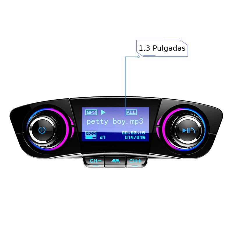 Transmetteur M3 Bluetooth FM / MP3 avec écran pour voiture - Ítem2