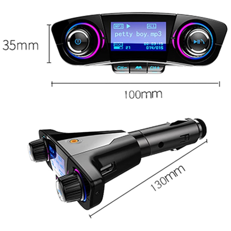 Comprar Transmisor M3 Bluetooth FM / MP3 con Pantalla para Coche -  PowerPlanet