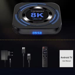 Conteúdo de Transspeed 8K H618 4GB/64GB Dual Wifi Android 12 Preto - Android TV