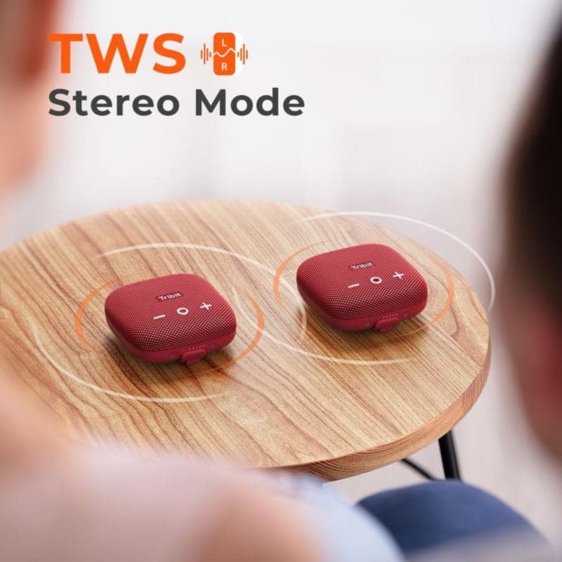 Enceinte Bluetooth Tribit StormBox Micro 2 BTS12 Rouge avec mode TWS et son stéréo