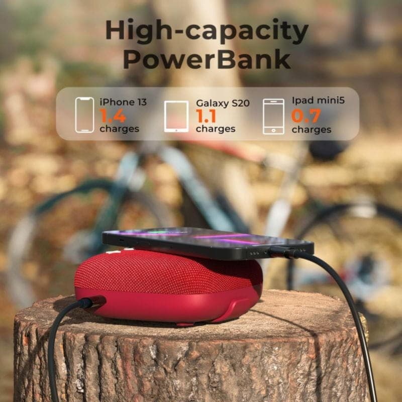 Enceinte Bluetooth Tribit StormBox Micro 2 BTS12 Rouge avec fonction powerbank