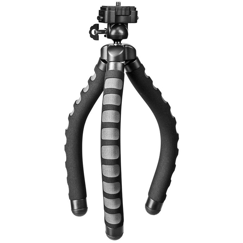 Trípode Camgloss Spider - Accesorio para Cámara - Color Negro - Anclaje 1/4 Pulgadas - Mini Trípode con Patas Flexibles - Agarre en Recovecos, Columnas, Barras y Superficies Inestables - Peso Ligero - Soporta hasta 1.5 kg - Trípode Móvil