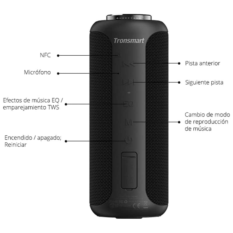 Tronsmart Element T6 Plus Upgraded Version 40W NFC Bluetooth 5.0 Negro - Altavoz Bluetooth - Ítem2