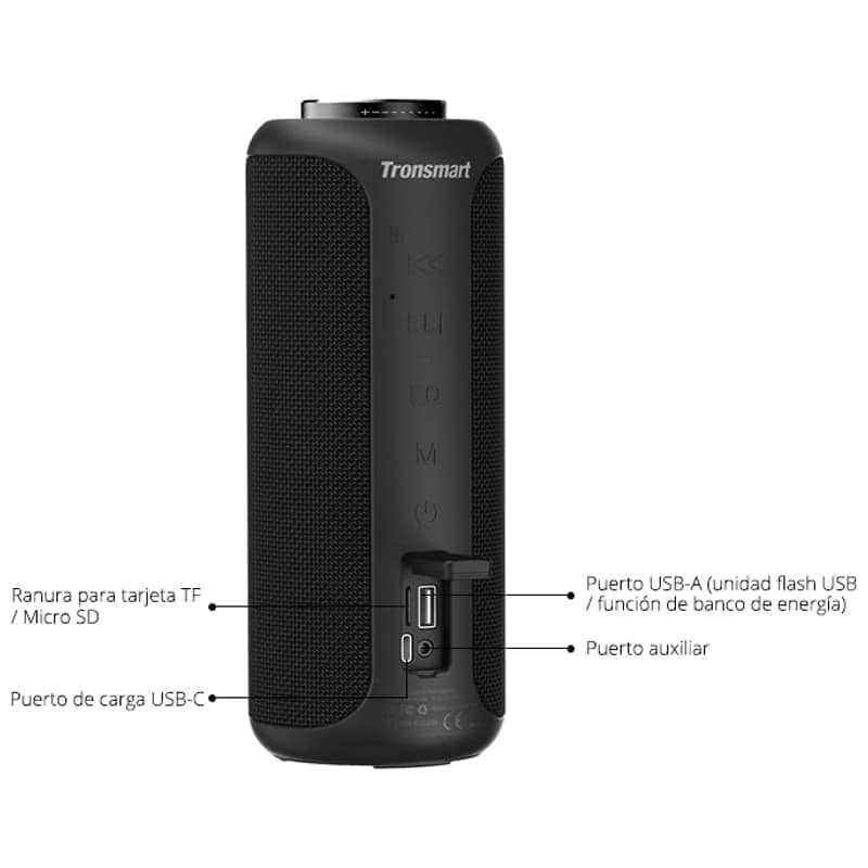 Tronsmart Element T6 Plus 40W Bluetooth 5.0 Rojo - Altavoz Bluetooth  TRONSMART