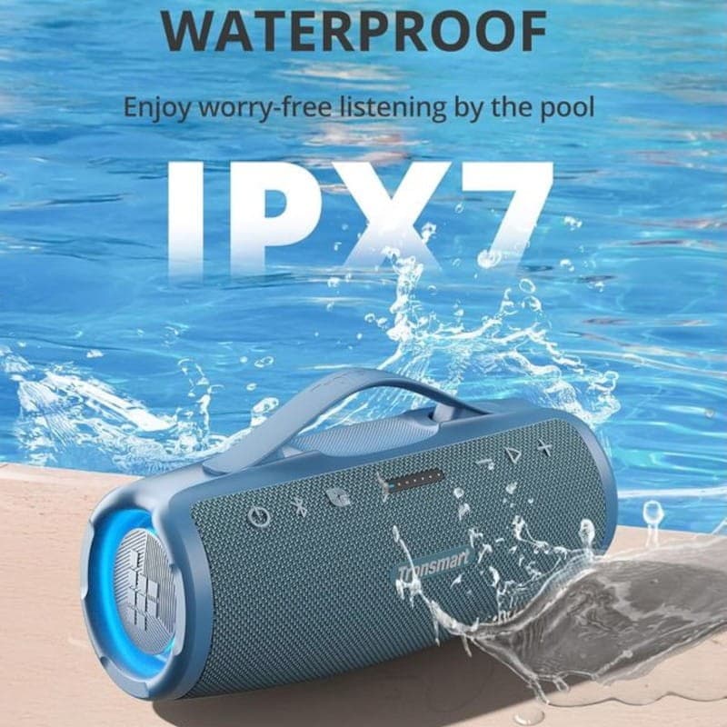 Résistance à l'eau de Tronsmart Mirtune S100 50W IPX7 Bleu - Enceinte Bluetooth