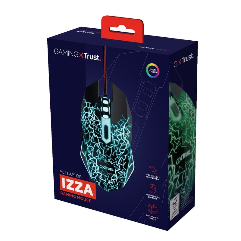Trust GXT 105X Izza USB RGB Negro - Ratón Gaming - 4000 DPI - Ítem4
