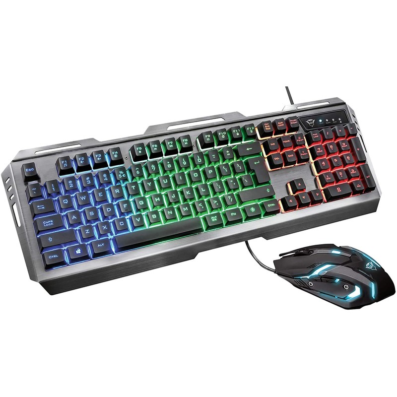 Kit Clavier à membrane + Mouse Trust GXT 845 Tural Gaming Keyboard USB - 2400 DPI