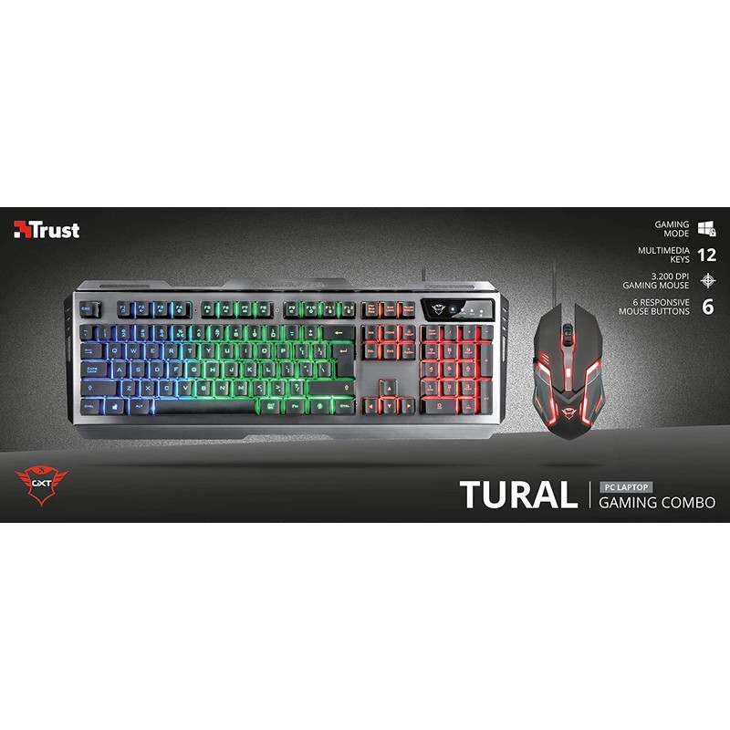 Kit Teclado de Membrana + Ratón Trust GXT 845 Tural Teclado Gaming USB - 3200 DPI - Ítem4