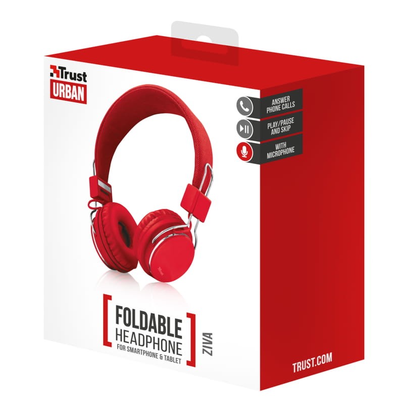 Auriculares con Micrófono Trust Ziva en color rojo - Ítem5
