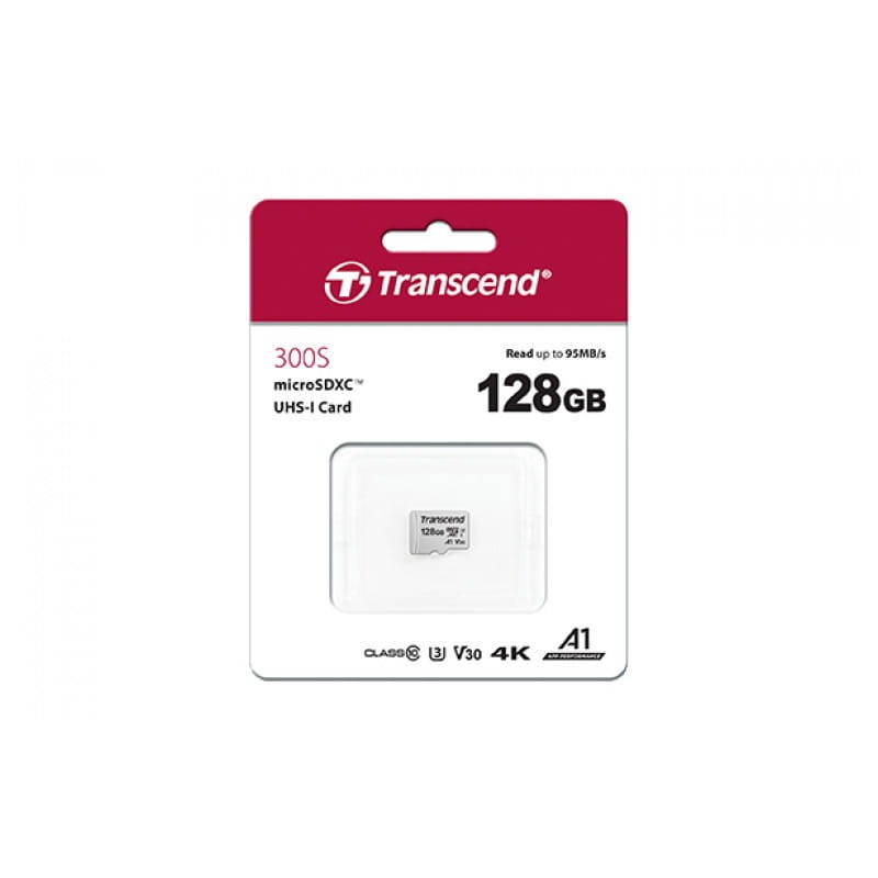 Transcend TS128GUSD300S 128 GB Class 10 UHS-I U3 V30 A1 Argent - Carte microSD - Ítem1