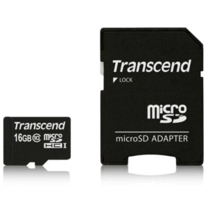 Transcend TS16GUSDHC10 16 GB Class 10 NAND 20 MB/s Noir - Carte microSD