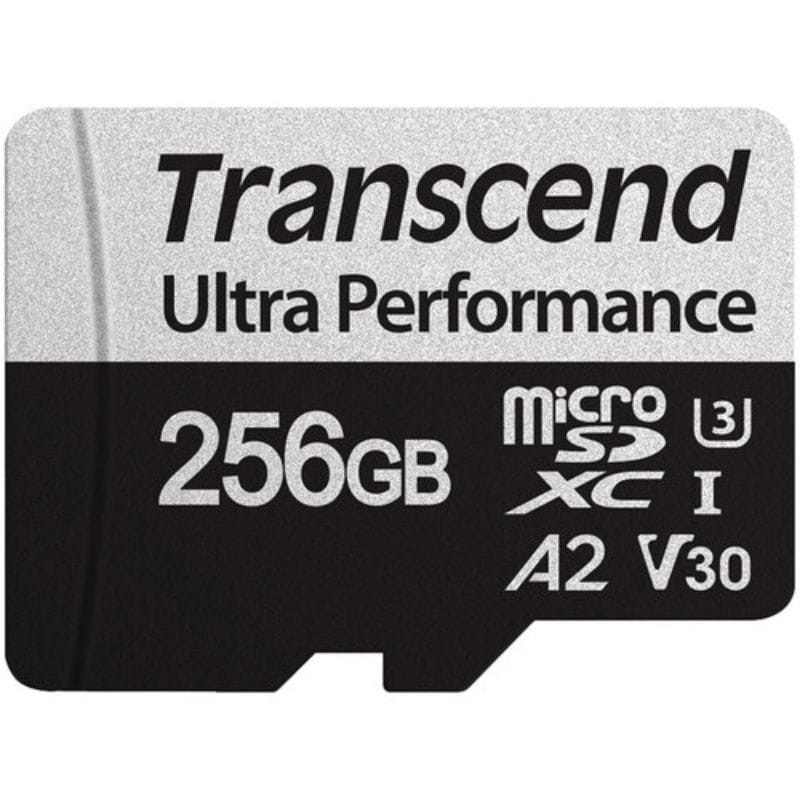Transcend TS256GUSD340S 256 GB Classe 10 UHS-I U3 V30 A2 Preto / Cinzento - Cartão microSD - Item
