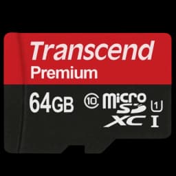 Transcend TS64GUSDU1 64 GB Classe 10 UHS-I U1 MLC NAND Preto / Vermelho - Cartão microSD