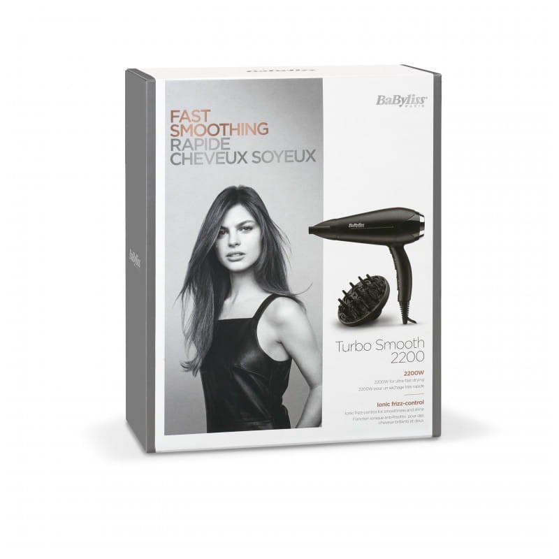 BaByliss Turbo Smooth 2200 D572DE Ironique Anti-frizz Noir - Sèche-cheveux - Ítem4