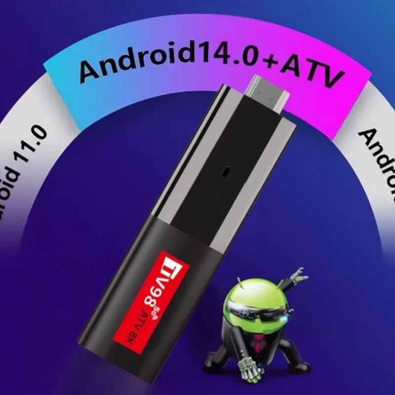TV98 ATV Mini 8K H618 2 Go/16 Go Double Wifi Android 14 Noir - Android TV - Ítem5