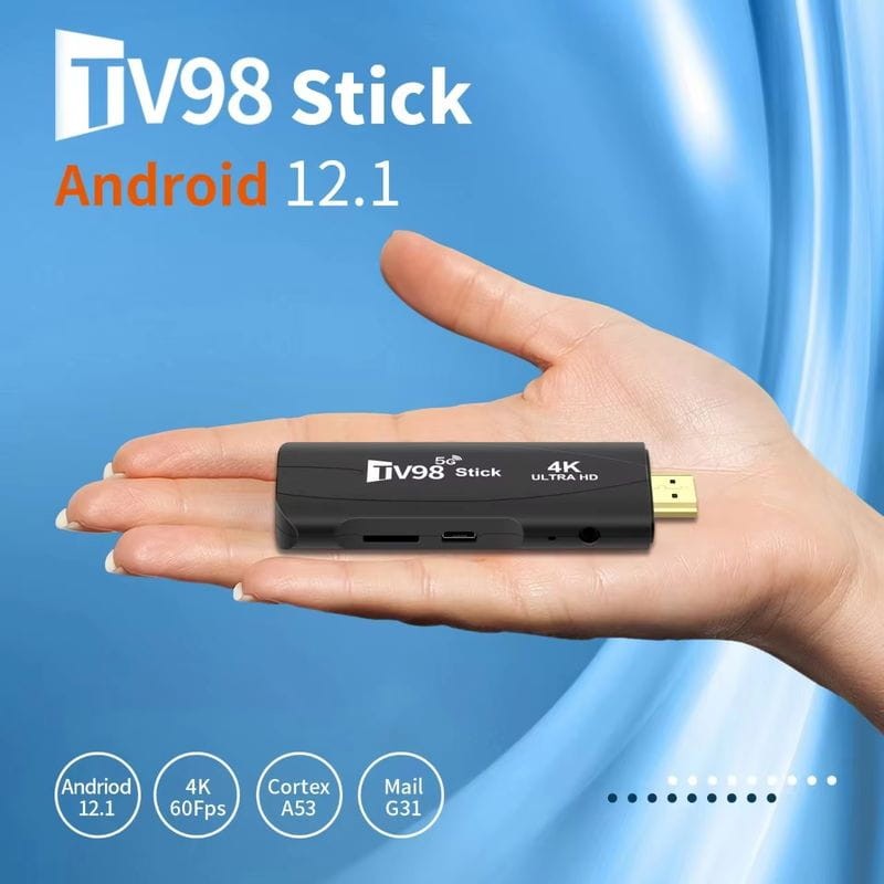 TV98 Stick 4K 1 Go/8 Go Double WIFI Android 14 Noir - Android TV - Ítem1