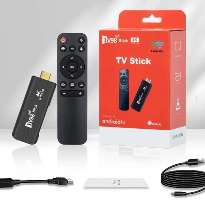 TV98 Stick 4K 1 Go/8 Go Double WIFI Android 14 Noir - Android TV - Ítem5