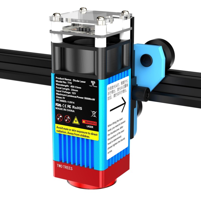 Láser de alta velocidade Two Trees TTS 55 Pro 5.5W 30000 mm/min 300x300mm Preto - Item6