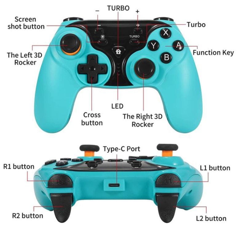 DOBE TY-1793 Nintendo Switch/PC Bleu - Manette de jeu sans fil - Ítem2