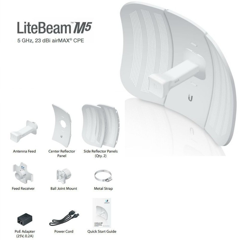 Ubiquiti LBE-M5-23 LiteBeam M 5GHz 23dBi airMAX - Ítem2