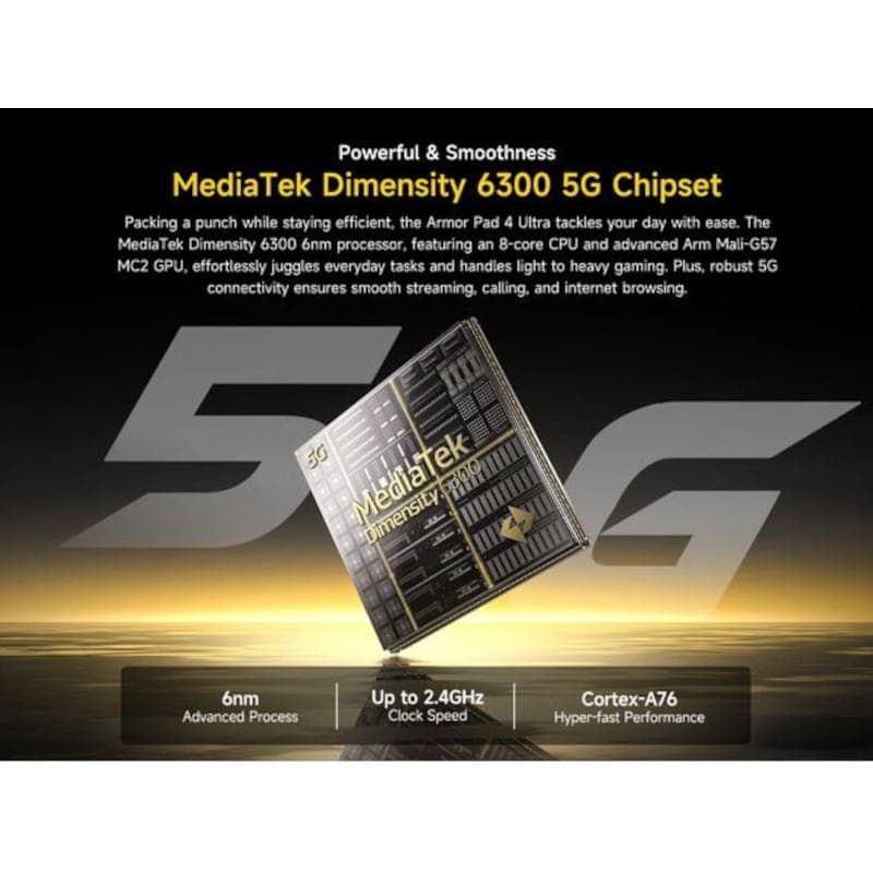 Redes de Ulefone Armor Pad 4 Ultra 5G 13.3 8GB/256GB Preto - Tablet robusto