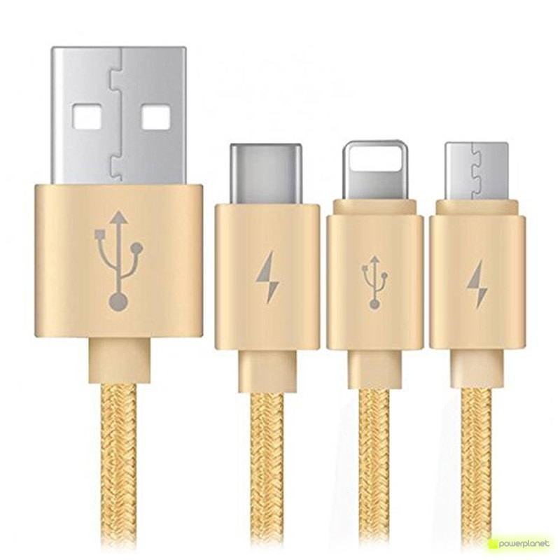 USB Tipo C+Micro+Lightning