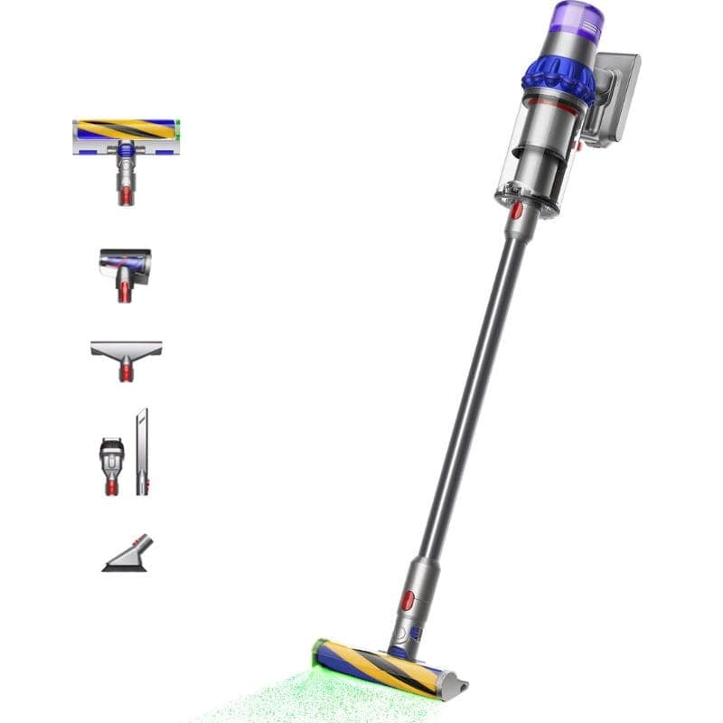 Dyson V15 Detect Fluffy Blue/Nickel - Aspirador sem fio/sem saco imagem com todos os acessórios