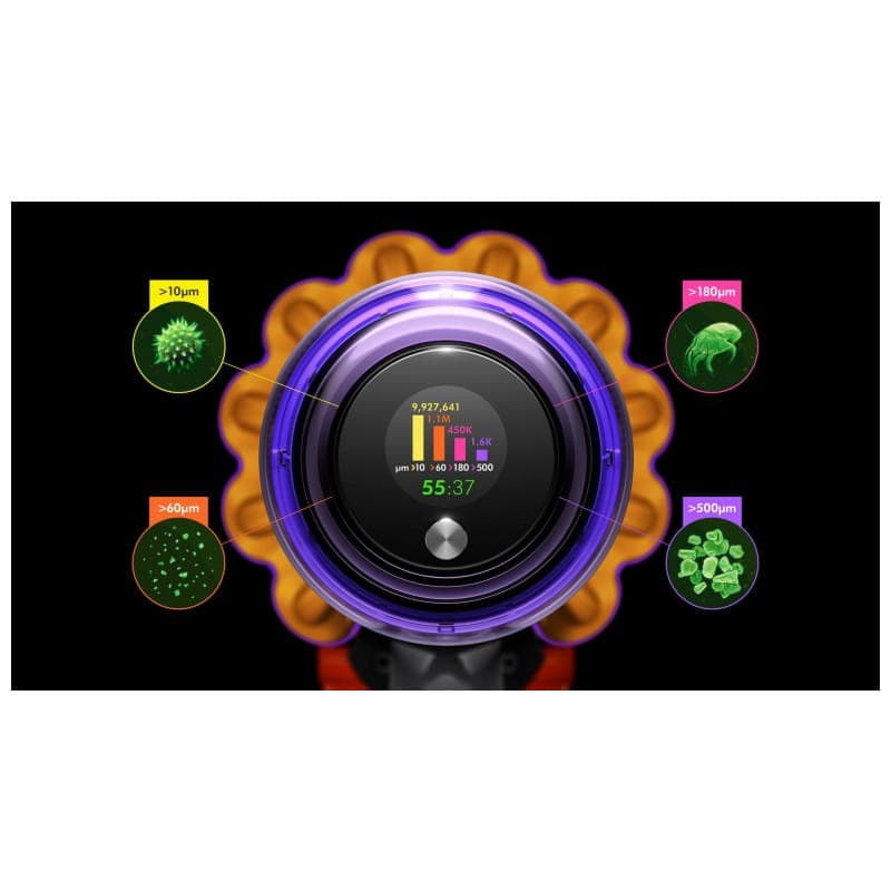 Dyson V15 Detect Absolute Nickel, Yellow - Sans sac/ sans cordon/ écran LED