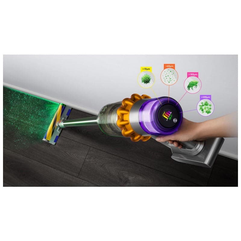 Dyson V15 Detect Absolute Nickel, Yellow - sans sac/sans fil Caractéristiques techniques