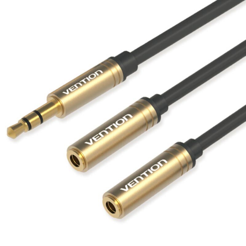 Vention BBBBAB-M Adaptador Jack 3.5mm Macho a 2 Jacks 3.5mm Hembra 0.6M