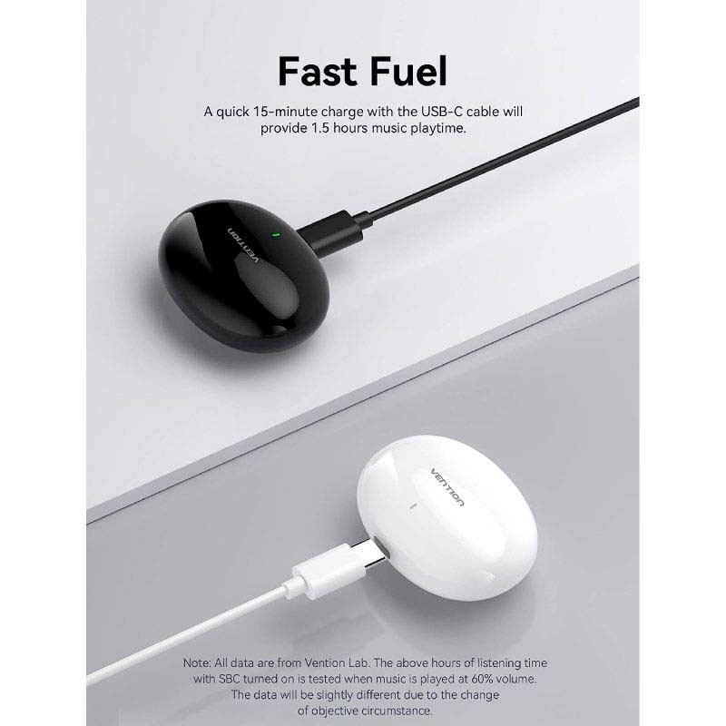 Auriculares Bluetooth TWS Vention NBFB0 Preto - Item2
