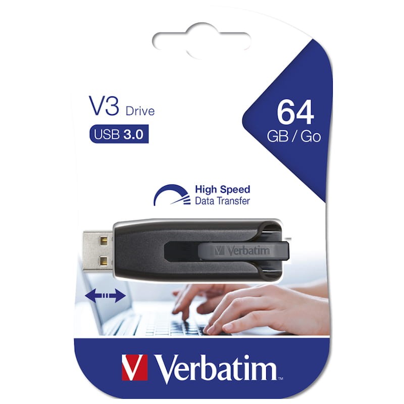 Verbatim V3 64GB USB 3.2 Preto - Item3