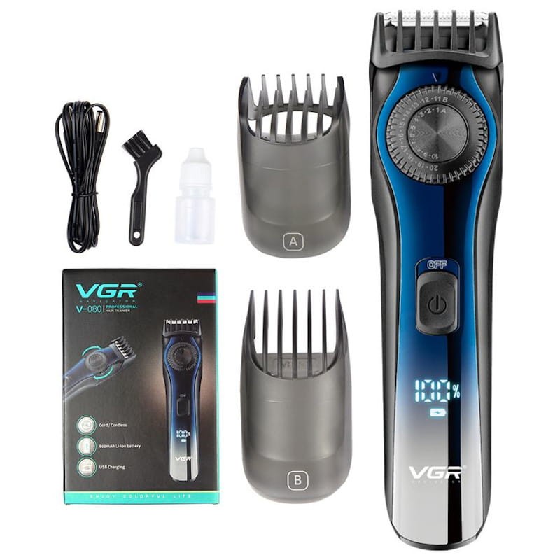 VGR V-080 - Máquina de cortar cabelo com kit de acessórios Azul - Item4