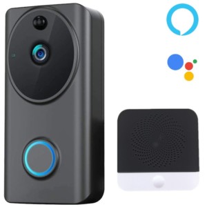 Smart Video Doorphone Tuya Smart Google Home / Amazon Alexa Black + Doorbell