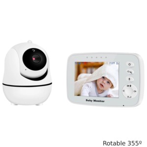 Monitor de vídeo para bebé Kingfit SM932 Rotação 355º